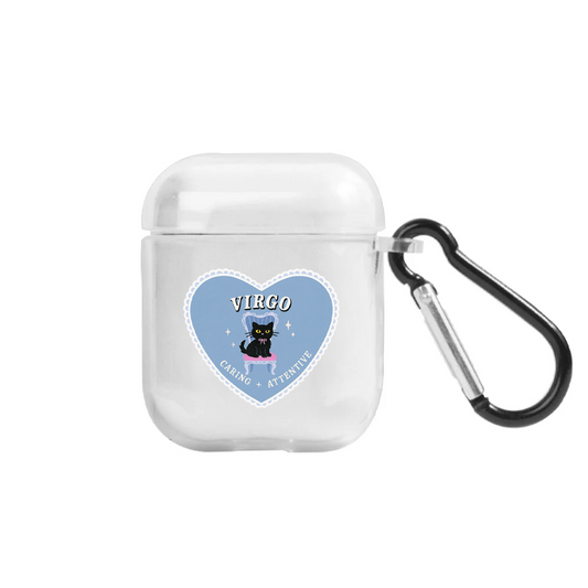 Apple AirPods Burçlar Virgo Cat Şeffaf Kılıf