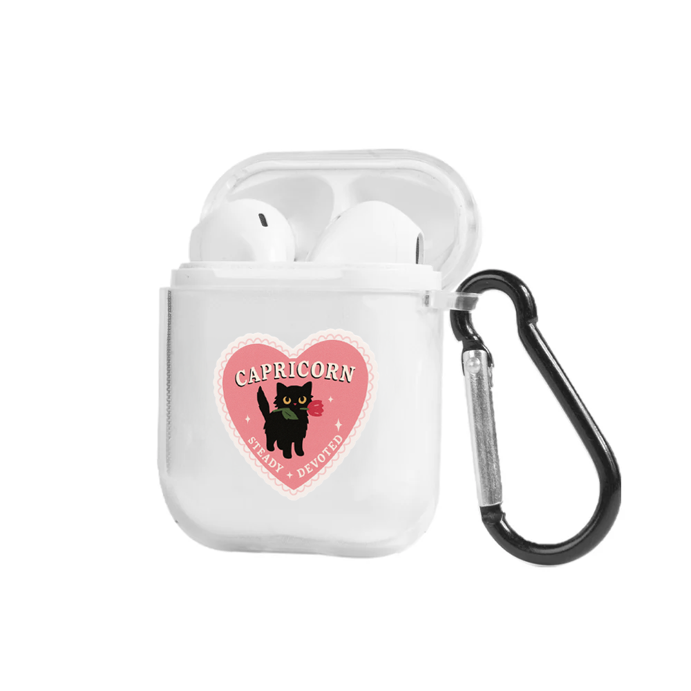 Apple AirPods Burçlar Capricorn Cat Şeffaf Kılıfı