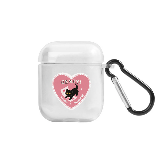 Apple AirPods Burçlar Gemini Cat Şeffaf Kılıfı