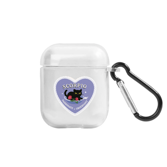 Apple AirPods Burçlar Scorpio Cat Şeffaf Kılıfı