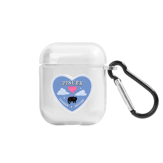 Apple AirPods Burçlar Pisces Cat Şeffaf Kılıfı