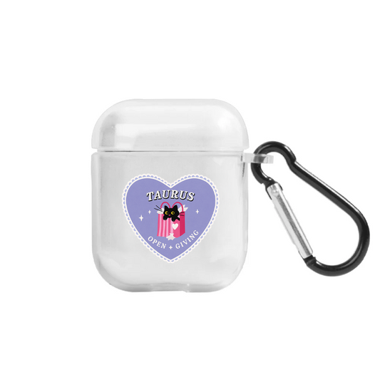 Apple AirPods Burçlar Taurus Cat Şeffaf Kılıfı
