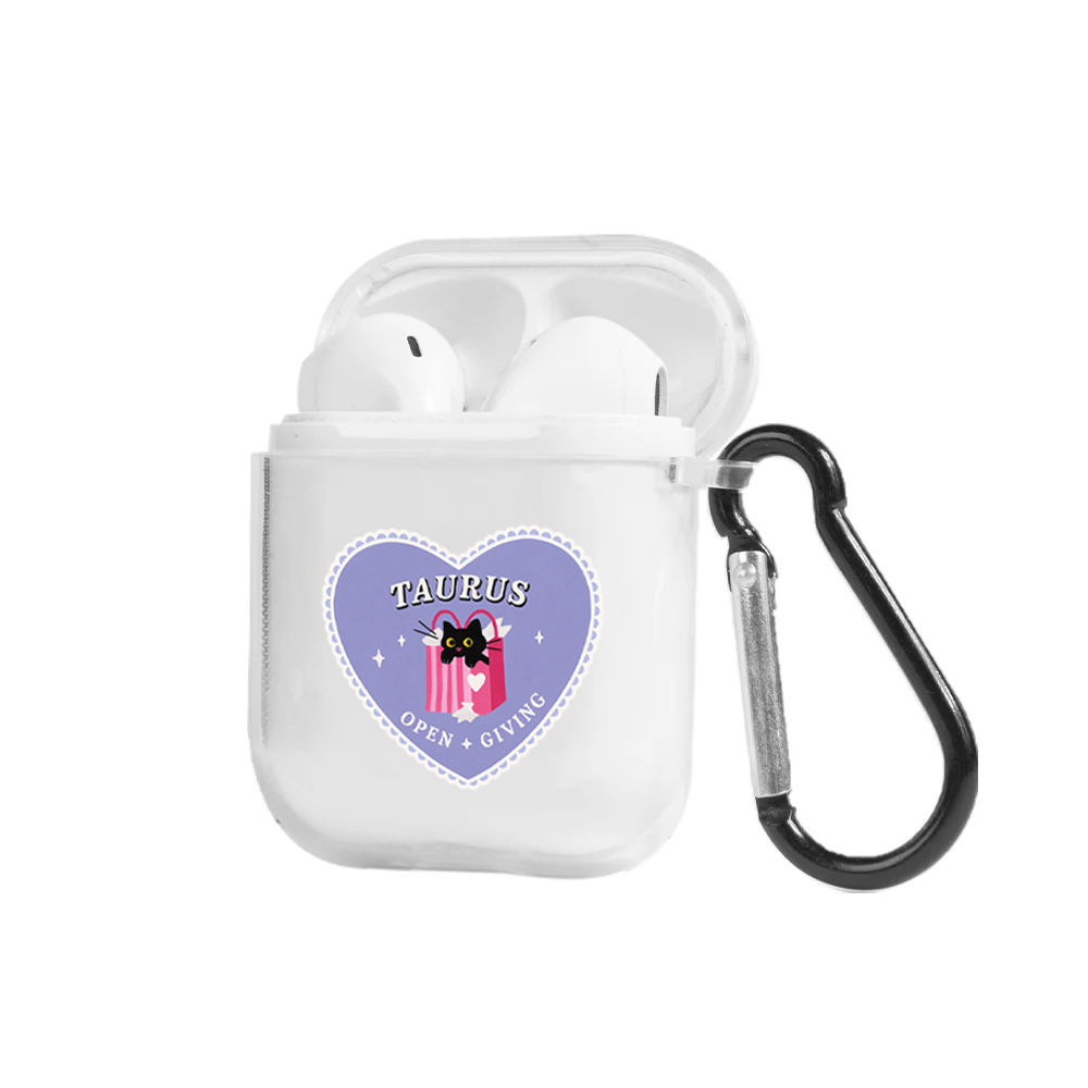 Apple AirPods Burçlar Taurus Cat Şeffaf Kılıfı