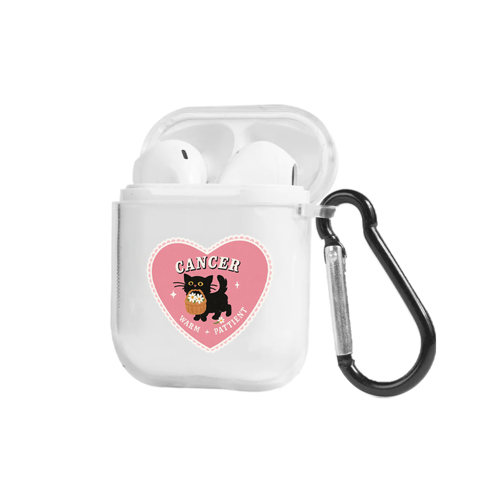 Apple AirPods Burçlar Cancer Cat Şeffaf Kılıfı