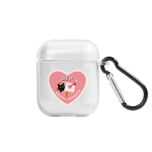 Apple AirPods Burçlar Leo Cat Şeffaf Kılıfı