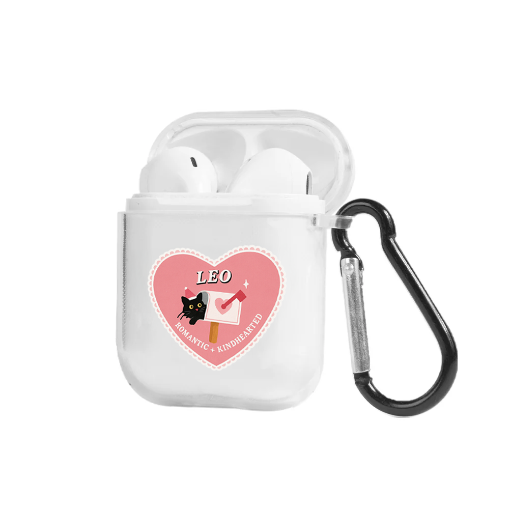 Apple AirPods Burçlar Leo Cat Şeffaf Kılıfı