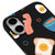 iPhone 16 Sandwich Egg Telefon Kılıfı - Renkli Silikon - Siyah