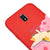 Samsung J7 Pro Cat Sleeping Telefon Kılıfı - Renkli Silikon - Kırmızı