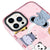 iPhone 16 Pro Max Cute Animals Telefon Kılıfı - Magsafeli Artycase - Simli Pembe
