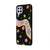 Samsung A22 Easy Flowers Telefon Kılıfı - Renkli Silikon - Siyah