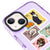 iPhone 15 Plus Cat Postage Telefon Kılıfı - Artycase - Simli Mor