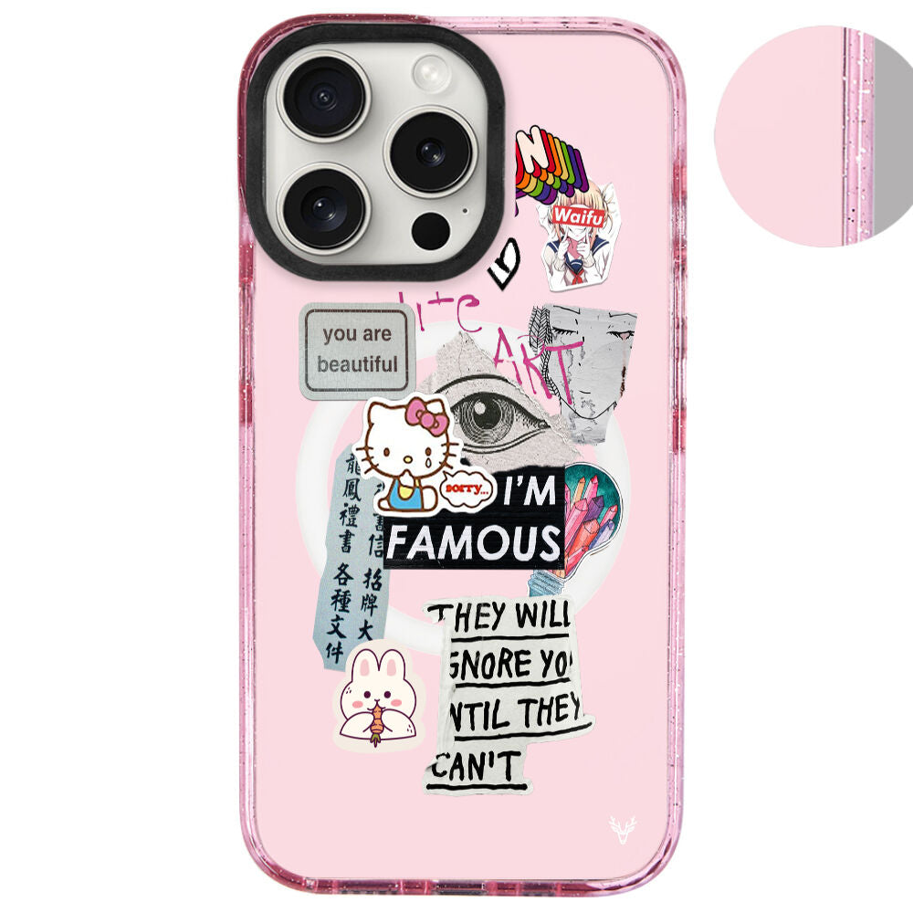 MagsafeliArtycaseSimliPembe