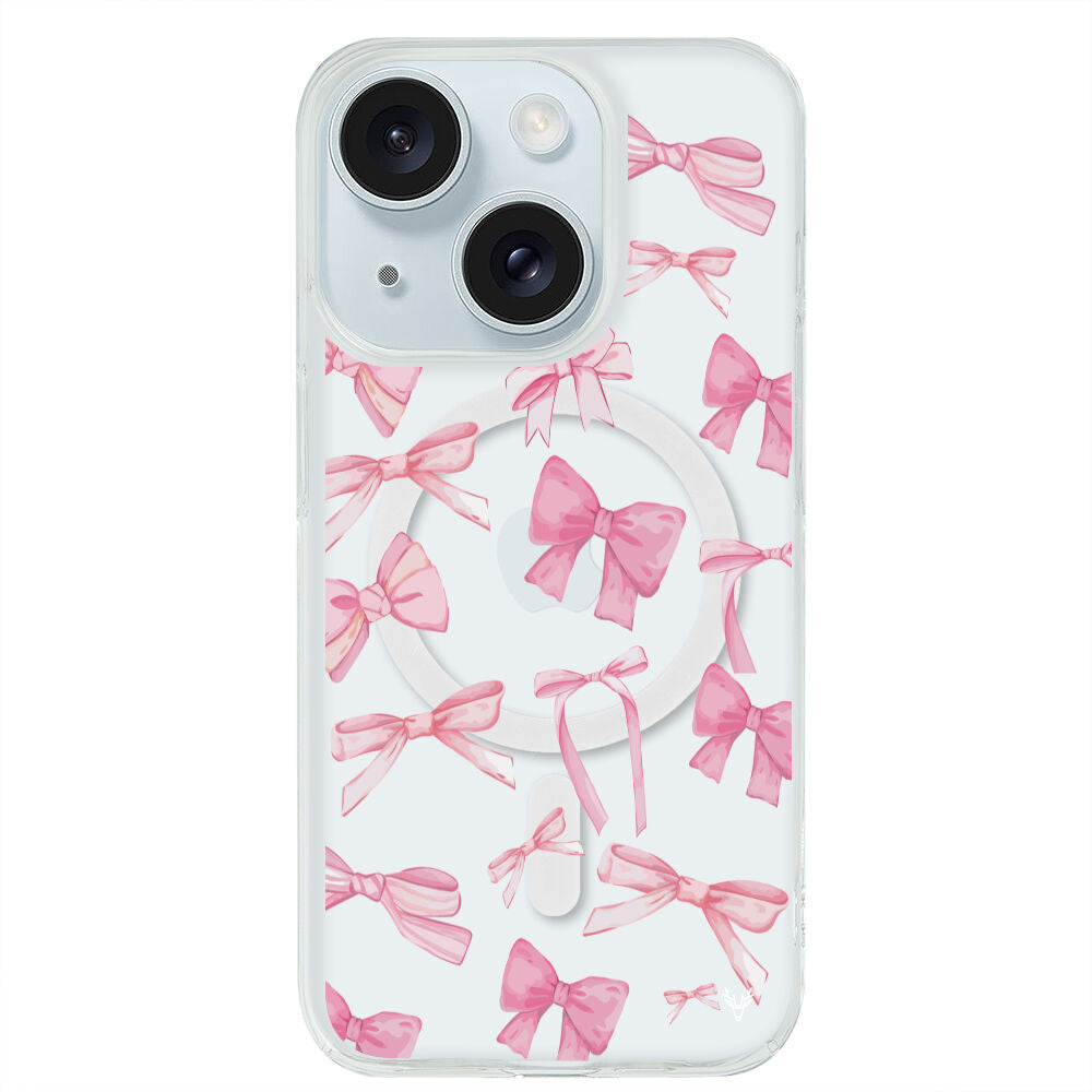iPhone 15 Pinky Ribbons Thine Transparent Magsafe – Deercase