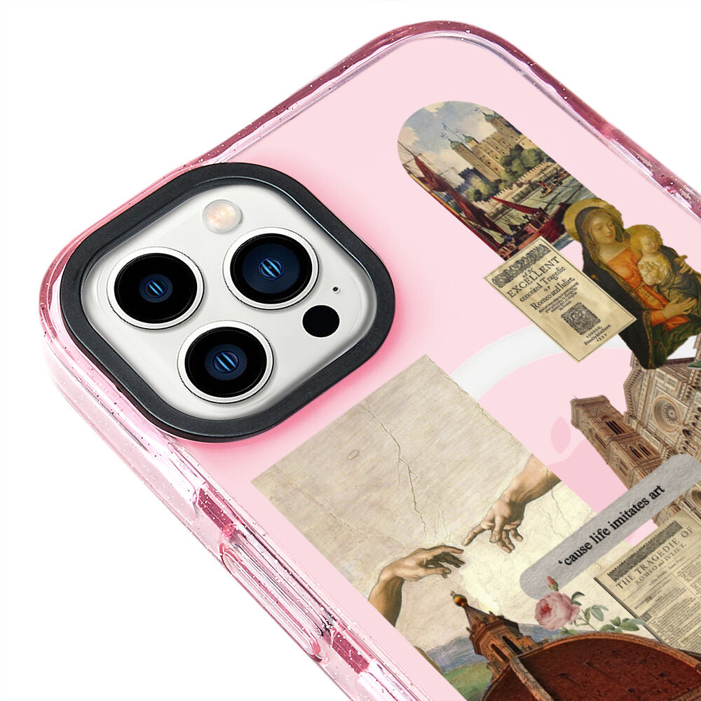 MagsafeliArtycaseSimliPembe