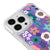 iPhone 15 Pro Çiçekli Telefon Kılıfı - Neon - Violet