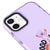 iPhone 12 Mini Good Vibes Only Telefon Kılıfı - Artycase - Simli Mor