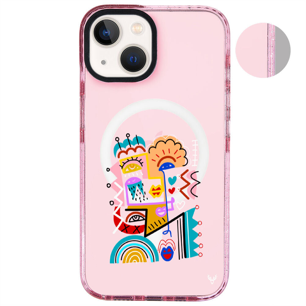 MagsafeliArtycaseSimliPembe