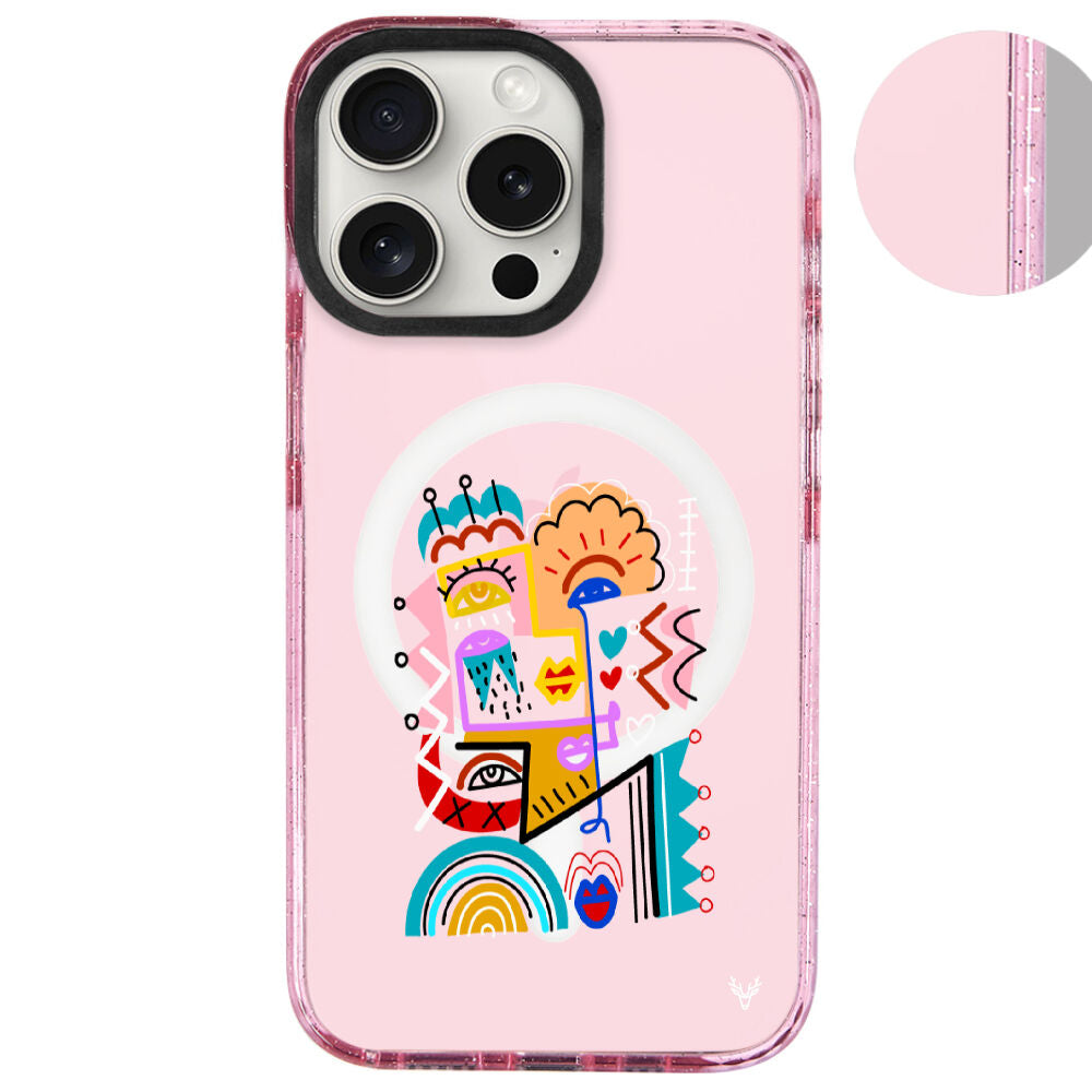 MagsafeliArtycaseSimliPembe