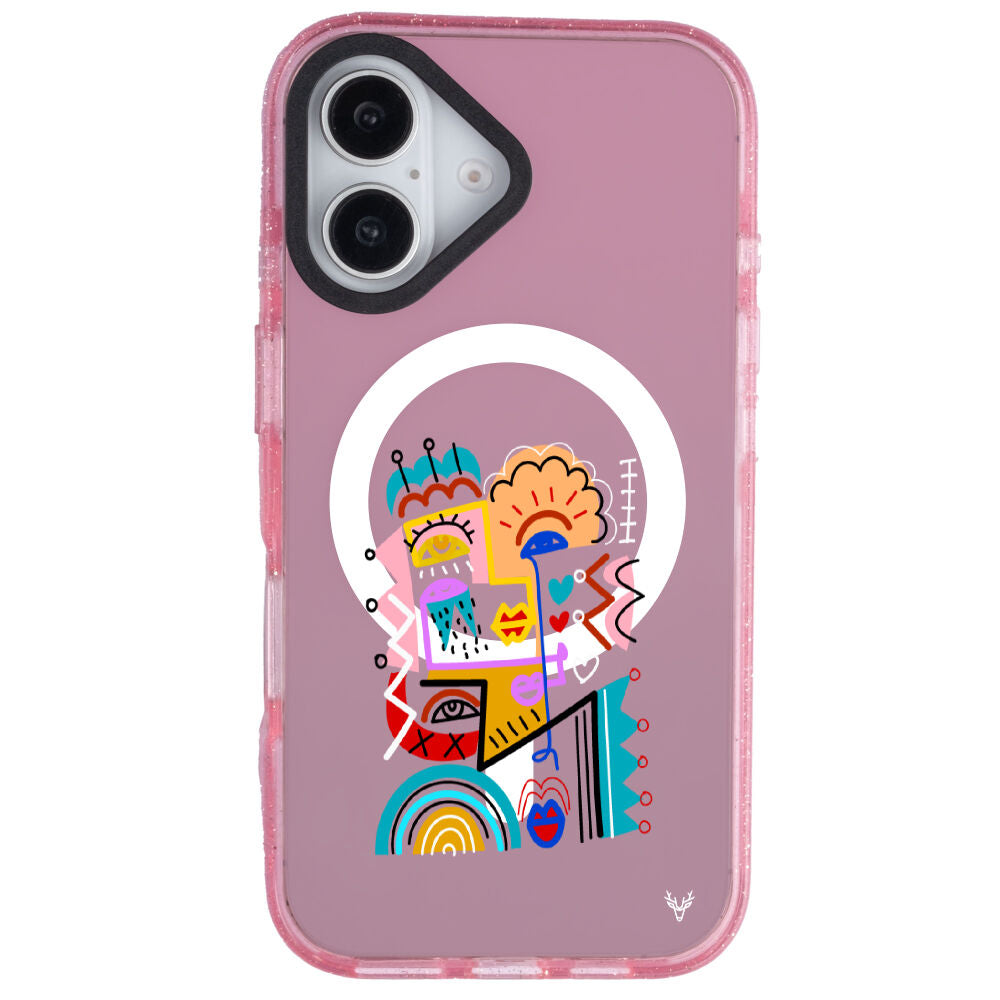MagsafeliArtycaseSimliPembe
