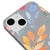 iPhone 14 Watercolor Flowers Telefon Kılıfı - Renkli Silikon - Gri