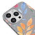 iPhone 15 Pro Max Watercolor Flowers Telefon Kılıfı - Renkli Silikon - Gri