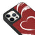 iPhone 12 Pro Max Hearts in a Row Telefon Kılıfı - Deri - Kırmızı