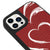 iPhone 14 Pro Max Hearts in a Row Telefon Kılıfı - Deri - Kırmızı