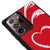 Samsung Note 20 Hearts in a Row Telefon Kılıfı - Deri - Kırmızı