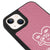 iPhone 13 Love is Here Telefon Kılıfı - Deri - Pudra Pembe
