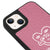 iPhone 14 Love is Here Telefon Kılıfı - Deri - Pudra Pembe