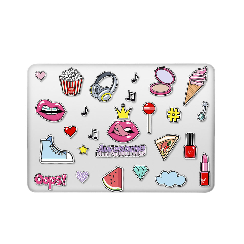 Macbook Air Sert Kapaklı Awesome Desenli Kılıf