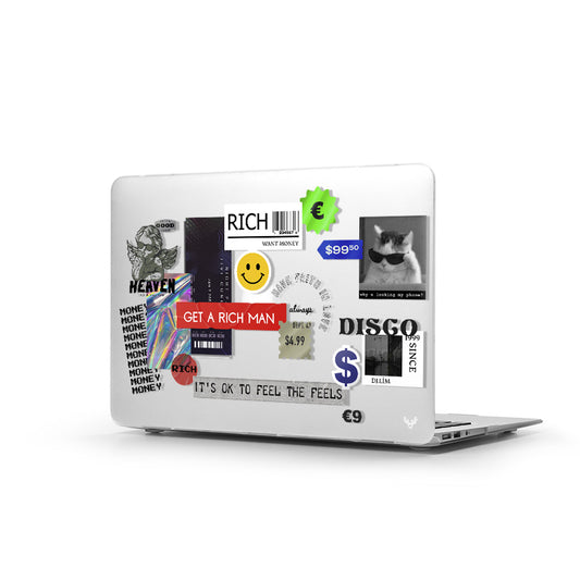 Macbook Air Sert Kapaklı Rich Man Desenli Kılıf