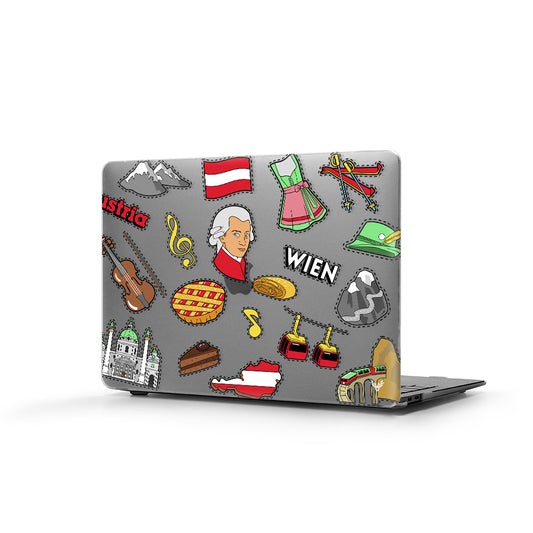 Macbook Pro Sert Kapaklı Austria Desenli Kılıf