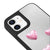 iPhone 12 Mini Hearts Pinky Telefon Kılıfı - Ayna - Siyah