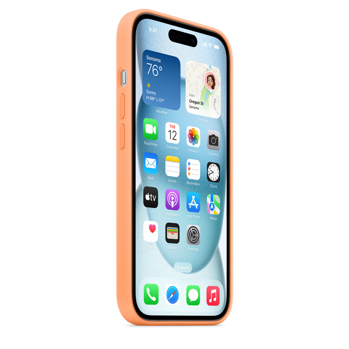 Apple iPhone 14 Plus Silikon Magsafe Case Turuncu