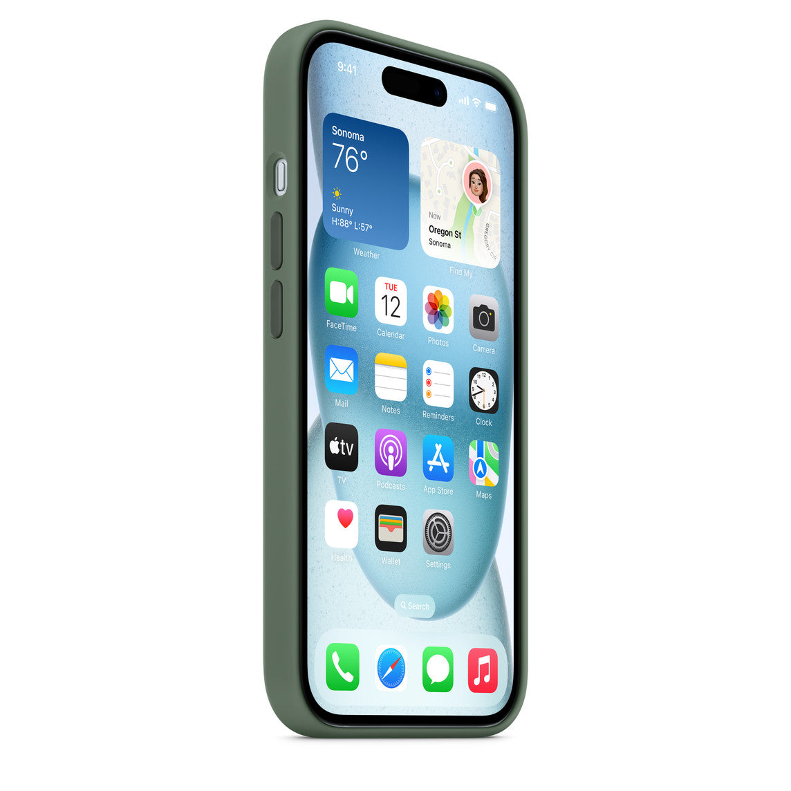 Apple iPhone 15 Silikon Magsafe Case Kaktüs Yeşili