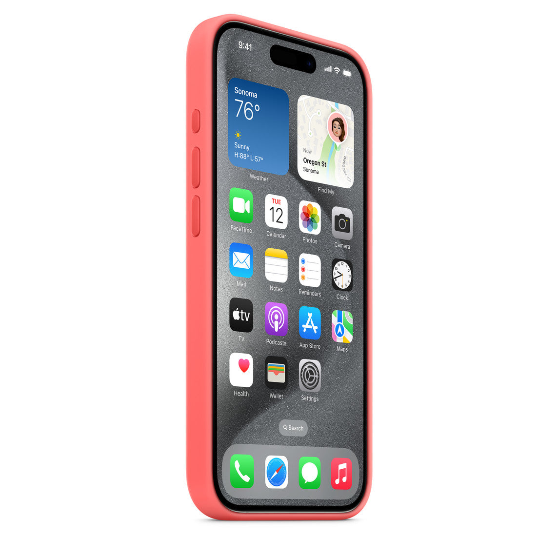Apple iPhone 15 Pro Max Silikon Magsafe Case Koyu Pembe