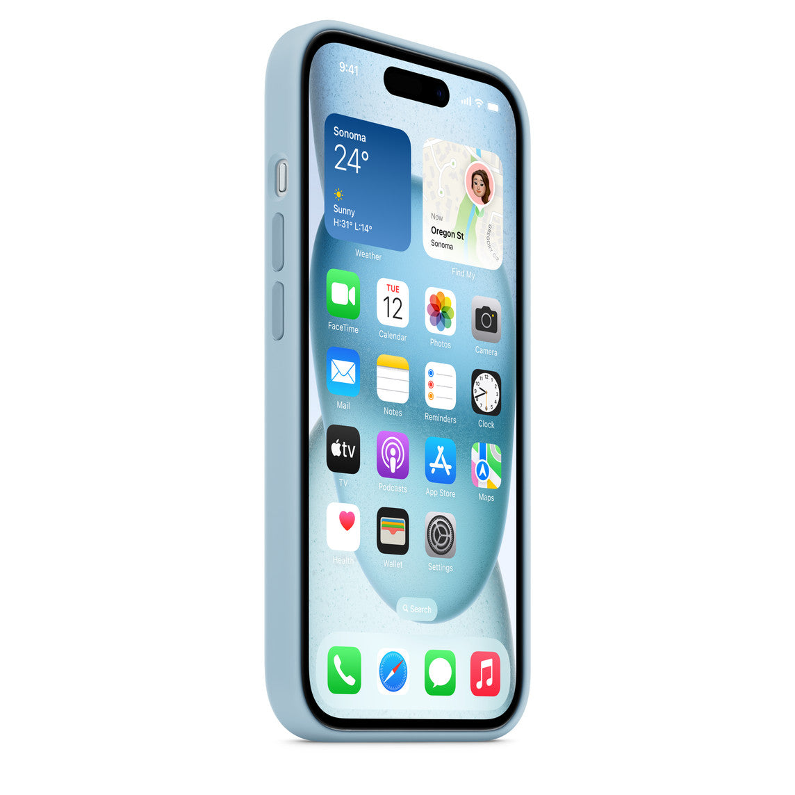 Apple iPhone 13 Silikon Magsafe Case Açık Mavi