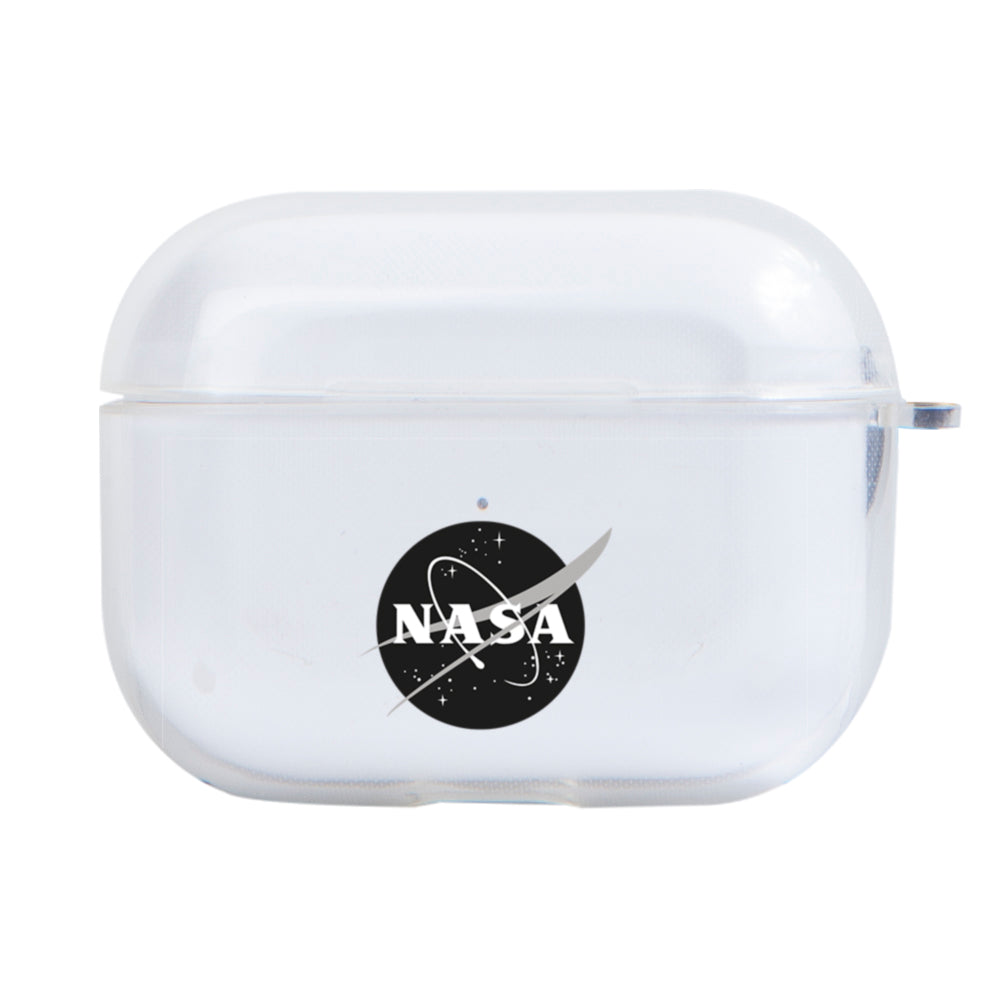 Apple AirPods Pro 3 Nasa Black Logo Şeffaf Kılıfı