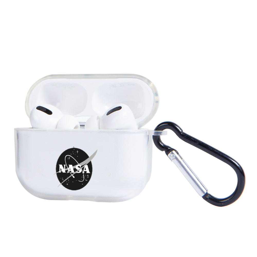 Apple AirPods Pro 3 Nasa Black Logo Şeffaf Kılıfı