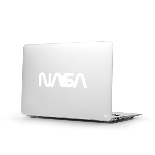 Macbook Air Sert Kapaklı Nasa Beyaz Logo Desenli Kılıf