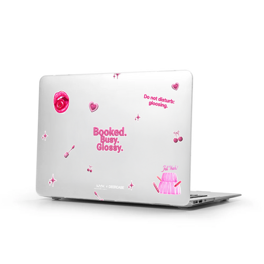 Macbook Air Sert Kapaklı Booked Busy Glossy Desenli Kılıf