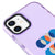 iPhone 12 Oliz Dairesel Telefon Kılıfı - Artycase - Simli Mor