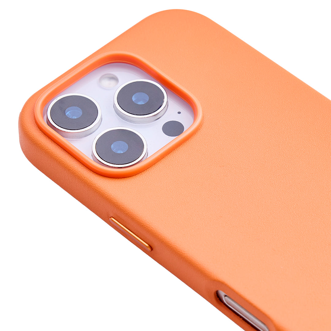 iPhone 15 Gizli Magsafeli Vegan Deri Telefon Kılıfı - Kiremit