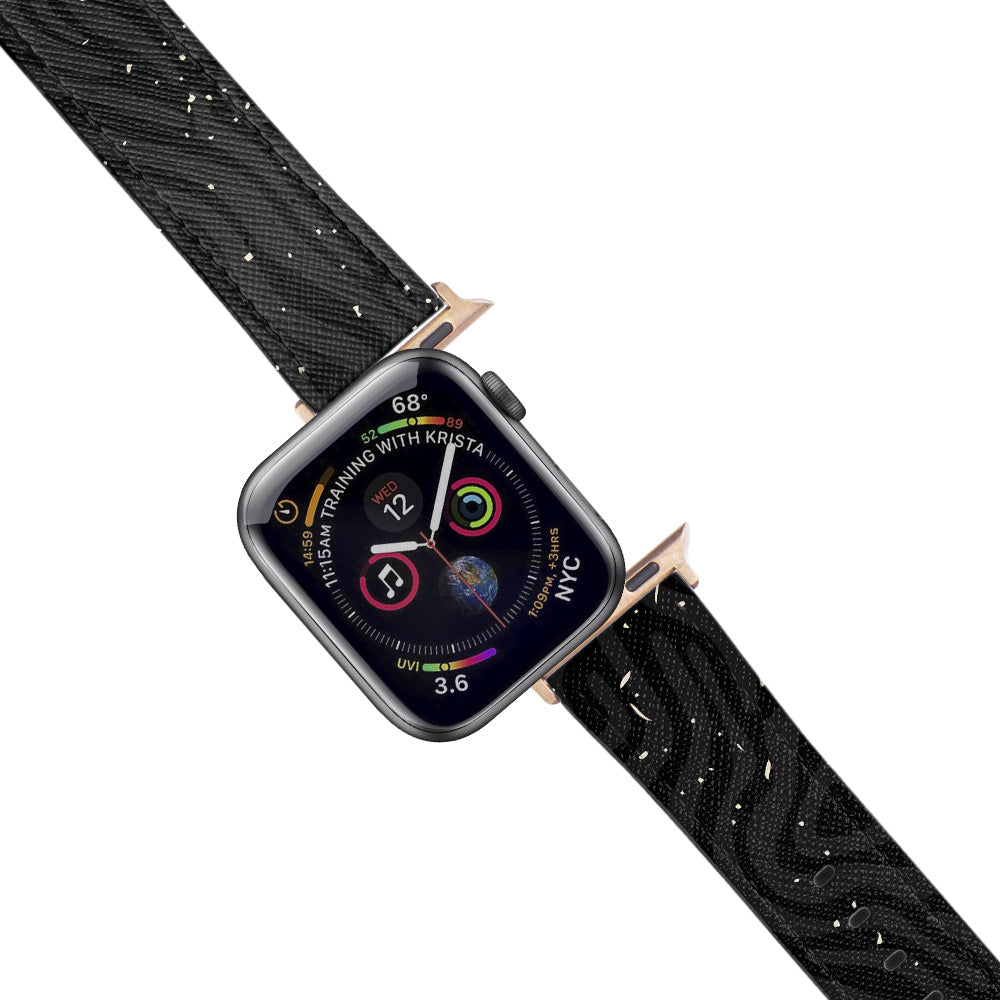 Apple Watch Black Band Zebra Skin Desenli Kordon