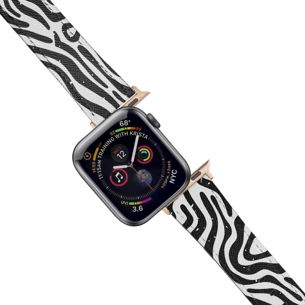 Apple Watch White Band Zebra Skin Desenli Kordon