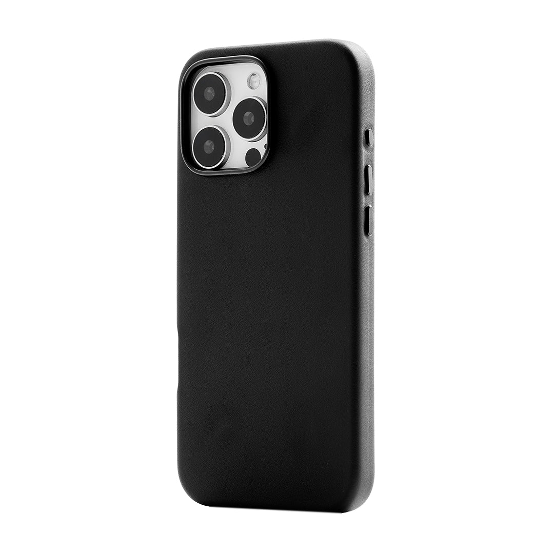 iPhone 15 Gizli Magsafeli Vegan Deri Telefon Kılıfı - Siyah