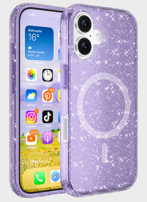 Allstar iPhone 16 Simli Mor Magsafe Kılıf