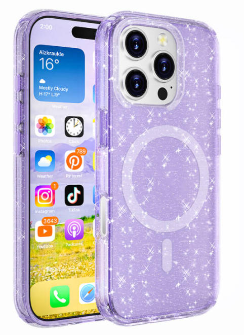 Allstar iPhone 16 Pro Max Simli Mor Magsafe Kılıf
