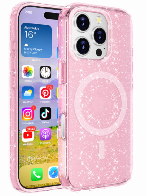 Allstar iPhone 16 Pro Max Simli Pembe Magsafe Kılıf